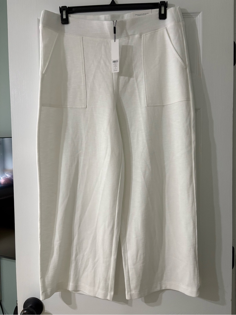 Chicos Beach Slub Crop Pants in Alabaster Size 12 NWT - Picture 2 of 4